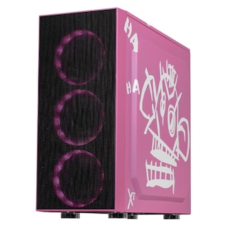 Foto 2 | Gabinete Gamer Xtreme Pc Gaming Jinx Edition Media Torre Atx 4 Fan Cristal Templado Argb Rosa