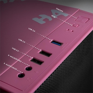 Foto 4 | Gabinete Gamer Xtreme Pc Gaming Jinx Edition Media Torre Atx 4 Fan Cristal Templado Argb Rosa