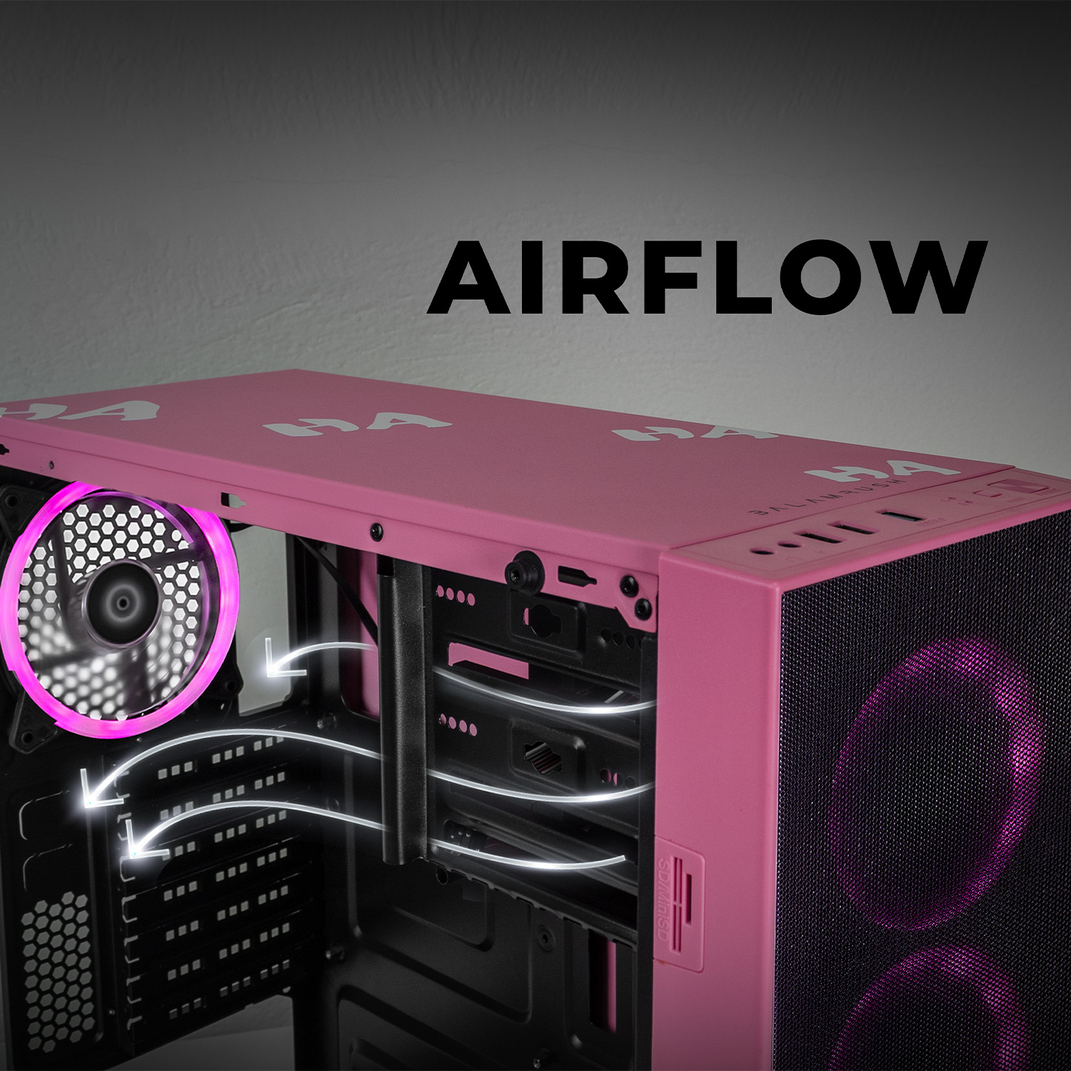 Foto 8 pulgar | Gabinete Gamer Xtreme Pc Gaming Jinx Edition Media Torre Atx 4 Fan Cristal Templado Argb Rosa