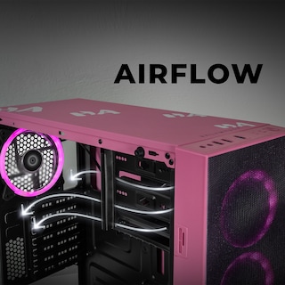 Foto 7 | Gabinete Gamer Xtreme Pc Gaming Jinx Edition Media Torre Atx 4 Fan Cristal Templado Argb Rosa