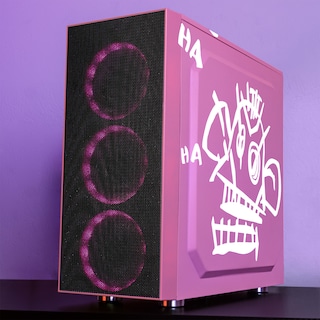 Foto 8 | Gabinete Gamer Xtreme Pc Gaming Jinx Edition Media Torre Atx 4 Fan Cristal Templado Argb Rosa
