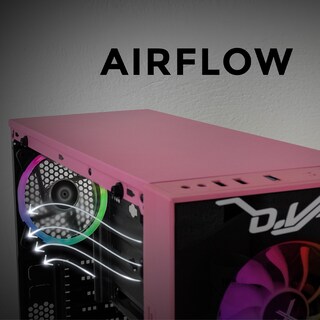 Foto 7 | Gabinete Gamer Xtreme Pc Gaming D.va Edition Media Torre Atx 600w 4 Fan Cristal Templado Rgb Rosa