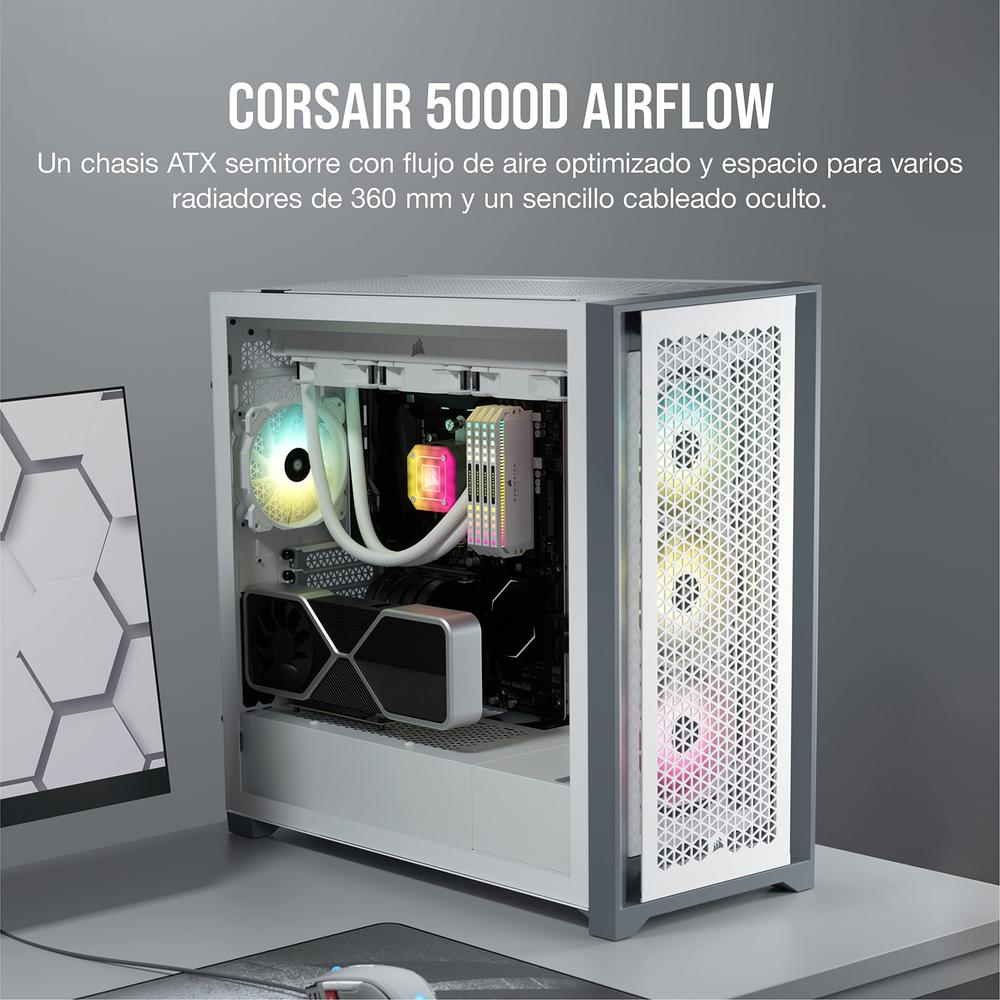 Foto 3 pulgar | Gabinete Corsair 5000d Airflow Con Ventana Midi-tower Blanco