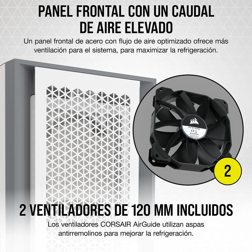 Foto 5 pulgar | Gabinete Corsair 5000d Airflow Con Ventana Midi-tower Blanco