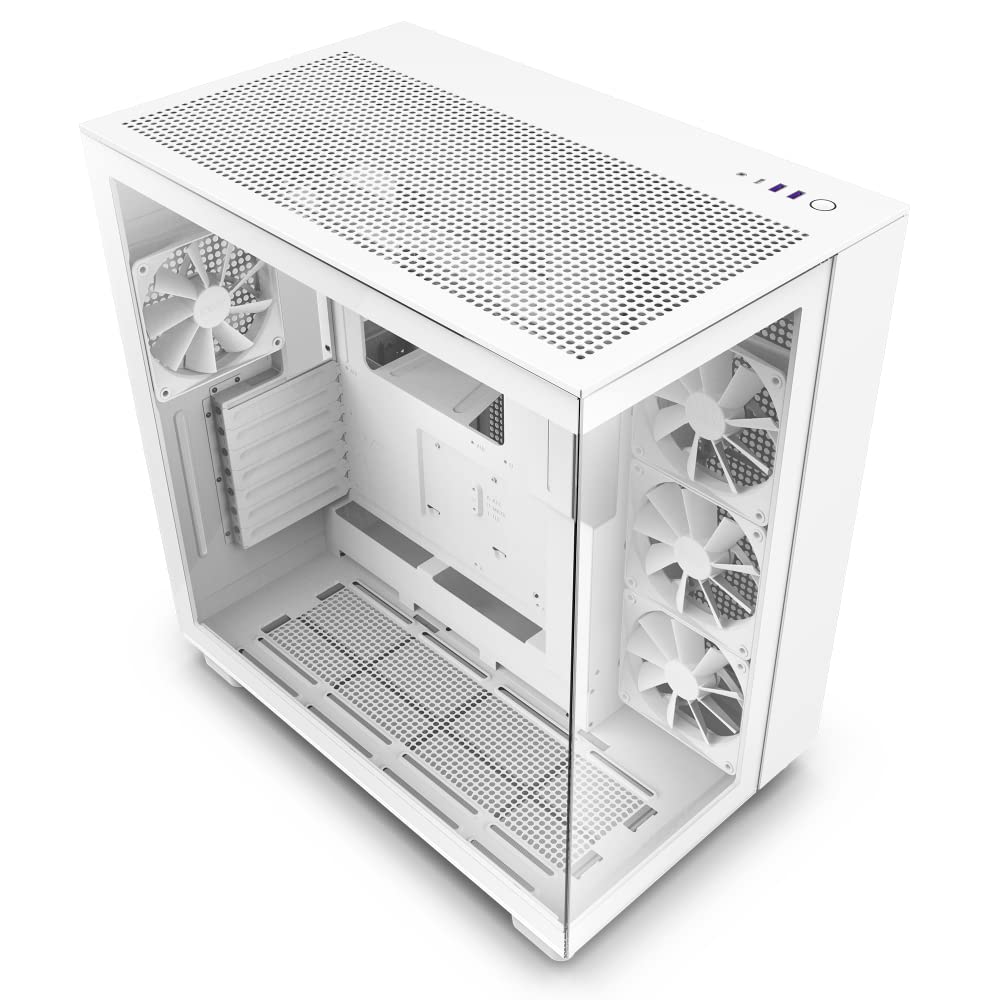 Foto 2 pulgar | Funda Para Videojuegos Para Pc Nzxt H9 Flow, Doble Cámara, Atx Mid-tower, Blanca - Venta Internacional.