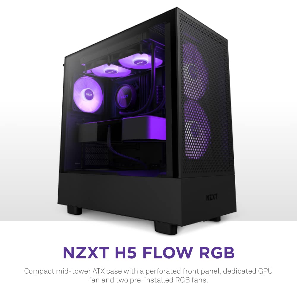 Foto 3 pulgar | Funda Para Juegos Nzxt H5 Flow Rgb Atx Mid-tower Con Vidrio Templado - Venta Internacional.