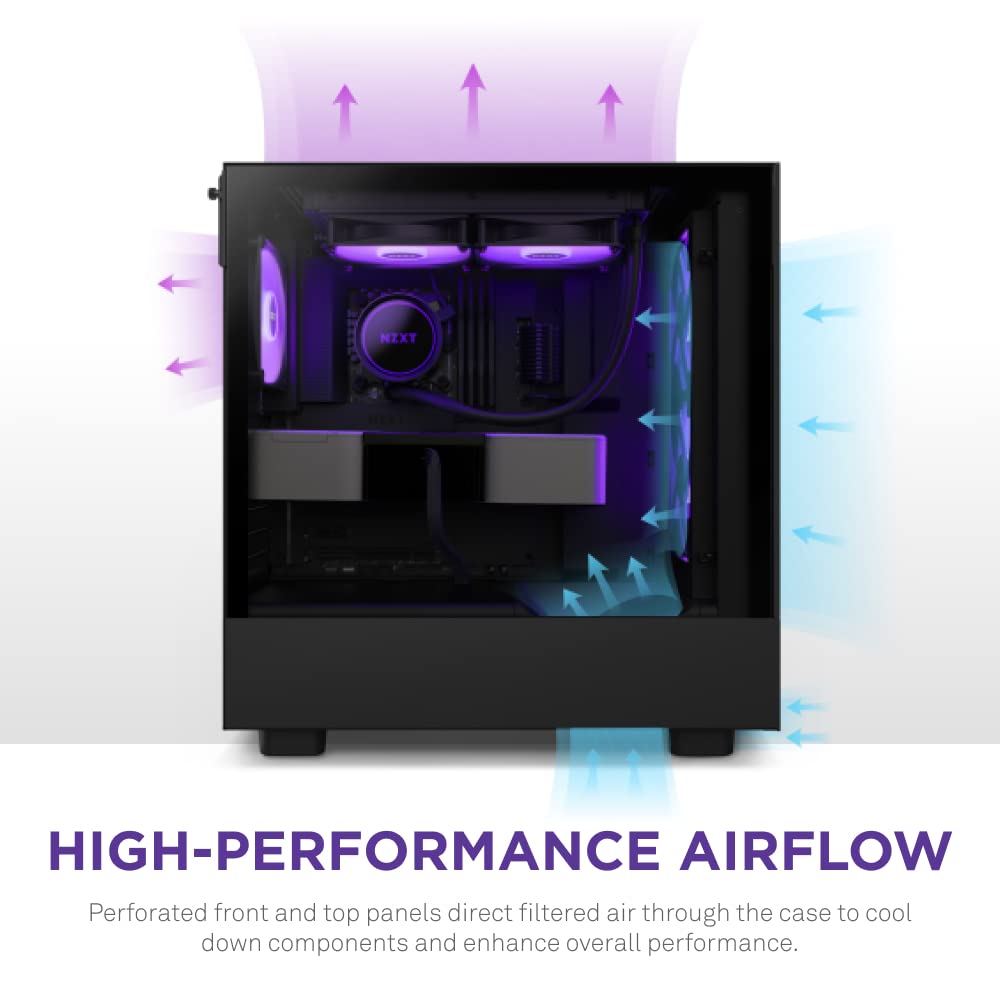 Foto 4 pulgar | Funda Para Juegos Nzxt H5 Flow Rgb Atx Mid-tower Con Vidrio Templado - Venta Internacional.