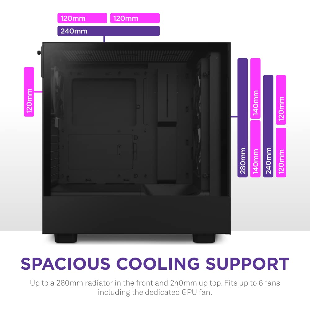 Foto 7 pulgar | Funda Para Juegos Nzxt H5 Flow Rgb Atx Mid-tower Con Vidrio Templado - Venta Internacional.