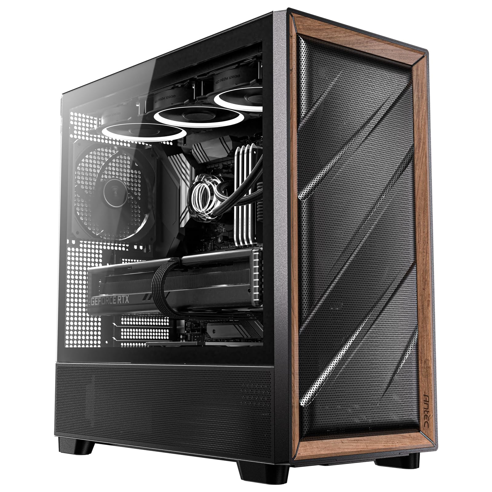 Foto 2 pulgar | Estuche Para Pc Antec Flux Wood Mid-tower E-atx Con 5 Ventiladores Y Tipo C - Venta Internacional.