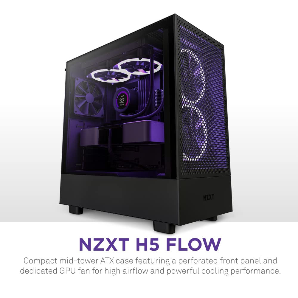 Foto 3 pulgar | Funda Para Videojuegos Para Pc Nzxt H5 Flow Compact Atx Mid-tower Negra - Venta Internacional.