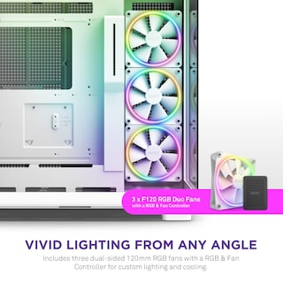 Foto 3 | Funda Para Videojuegos Para Pc Nzxt H9 Elite De Doble Cámara Atx Mid-tower Blanca - Venta Internacional.