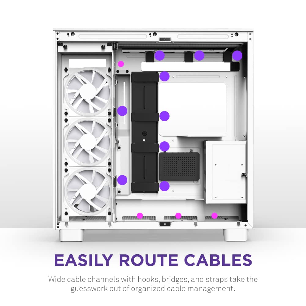 Foto 8 pulgar | Funda Para Videojuegos Para Pc Nzxt H9 Elite De Doble Cámara Atx Mid-tower Blanca - Venta Internacional.