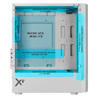 Foto 3 | Gabinete Gamer Xtreme Pc Gaming Mandalorian Green V2 Edition Micro Torre Micro Atx 3 Fan Cristal Templado Rgb Blanco