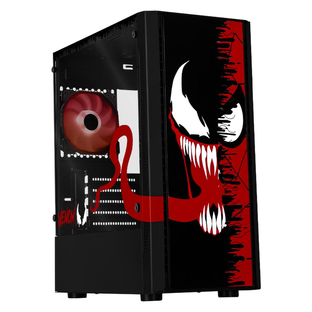 Foto 2 pulgar | Gabinete Gamer Xtreme Pc Gaming Venom V3 Edition Micro Torre Micro Atx 3 Fan Cristal Templado Rgb Negro