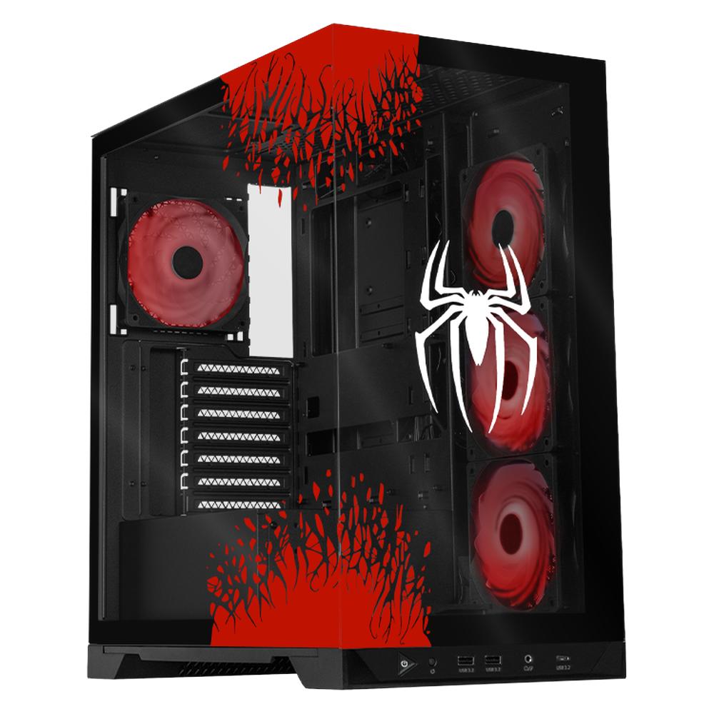 Foto 2 pulgar | Gabinete Gamer Xtreme PC Gaming Spider-man II V3 Edition Media Torre Atx 5 Fan Usb-C Cristal Templado Argb Negro