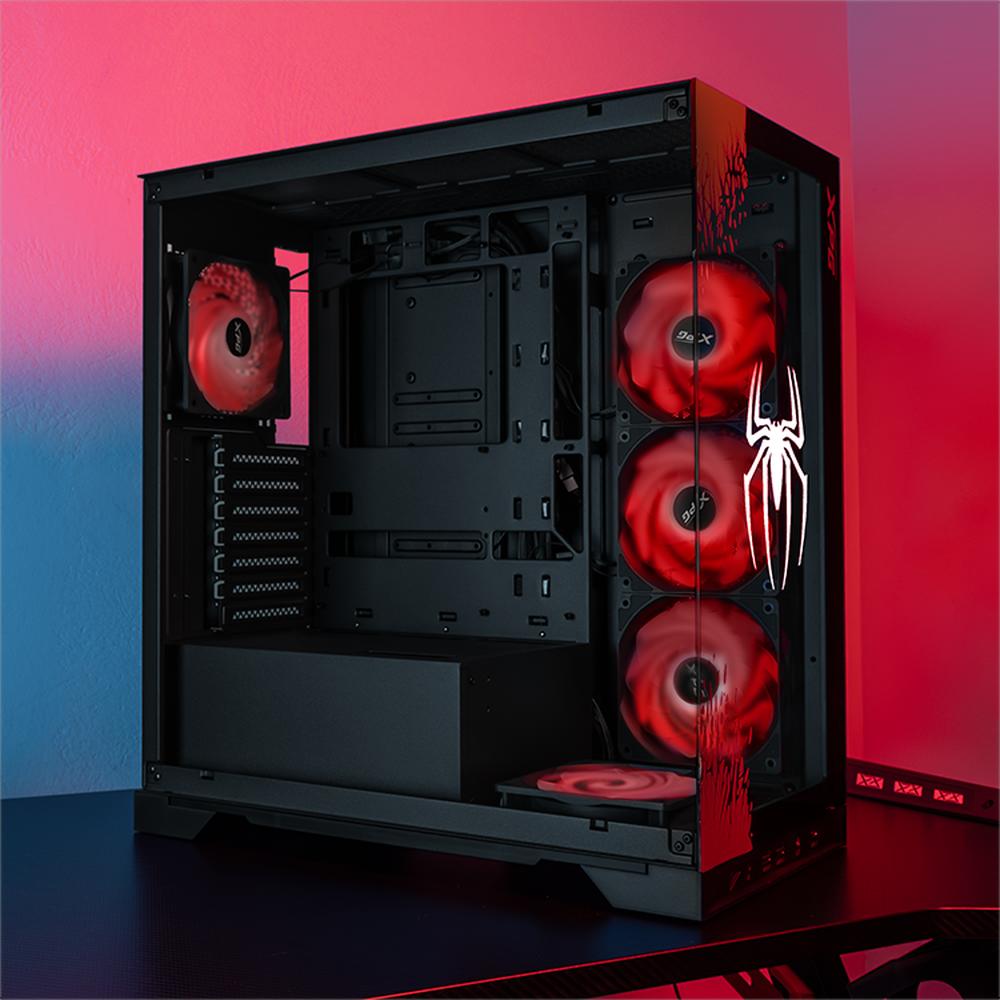 Foto 7 pulgar | Gabinete Gamer Xtreme PC Gaming Spider-man II V3 Edition Media Torre Atx 5 Fan Usb-C Cristal Templado Argb Negro