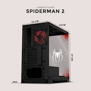 Foto 6 | Gabinete Gamer Xtreme PC Gaming Spider-man II V3 Edition Media Torre Atx 5 Fan Usb-C Cristal Templado Argb Negro