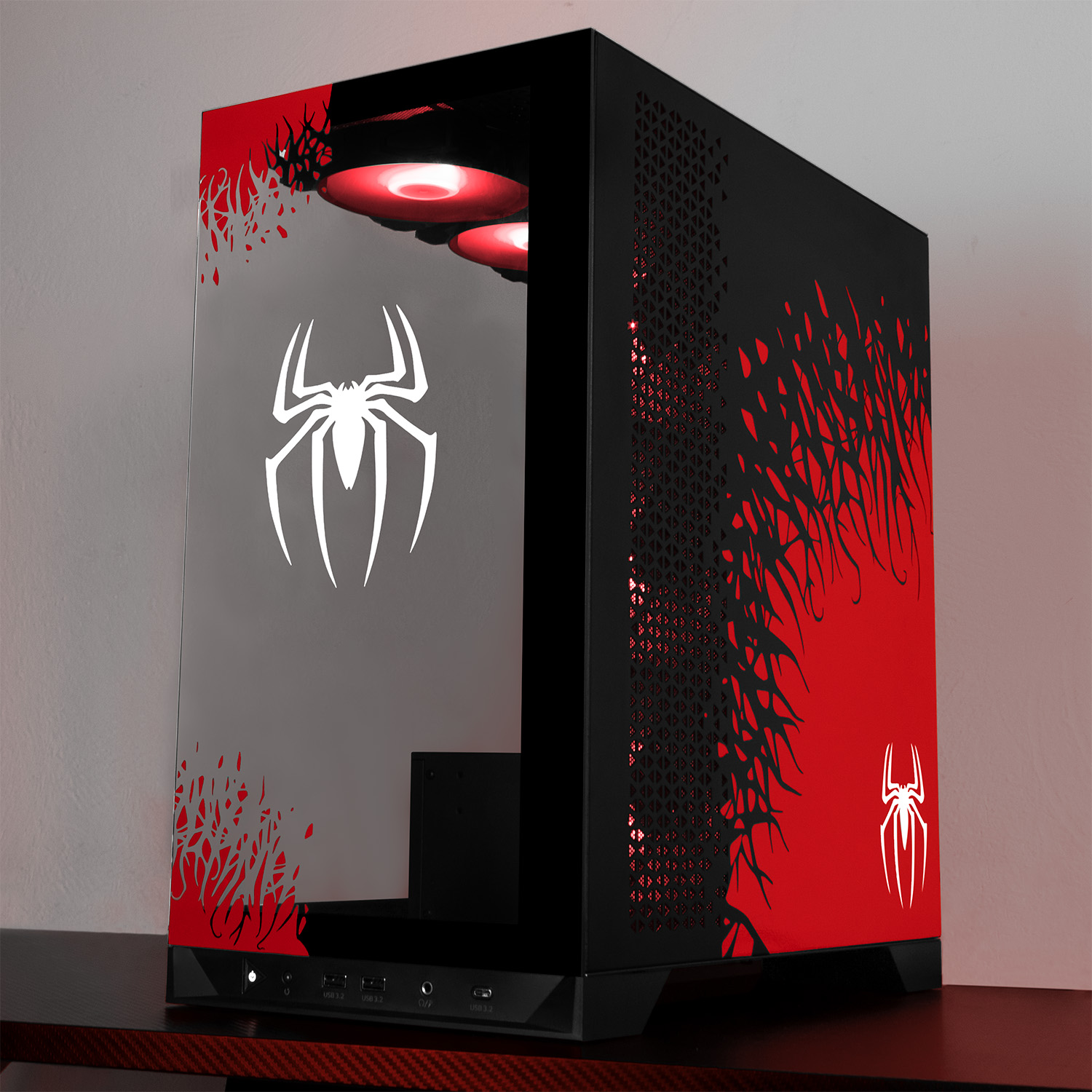 Foto 9 pulgar | Gabinete Gamer Xtreme PC Gaming Spider-man II V3 Edition Media Torre Atx 5 Fan Usb-C Cristal Templado Argb Negro