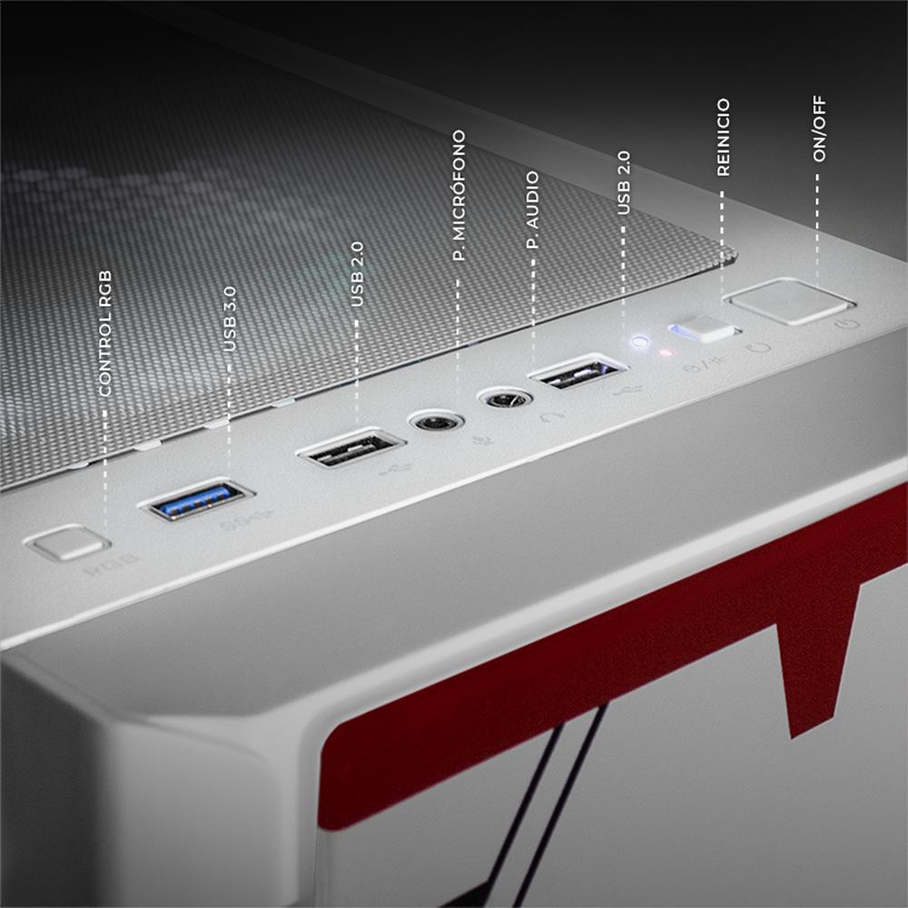 Foto 5 pulgar | Gabinete Gamer Xtreme Pc Gaming Evangelion 00 V2 Edition Micro Torre Micro Atx 3 Fan Cristal Templado Rgb Blanco