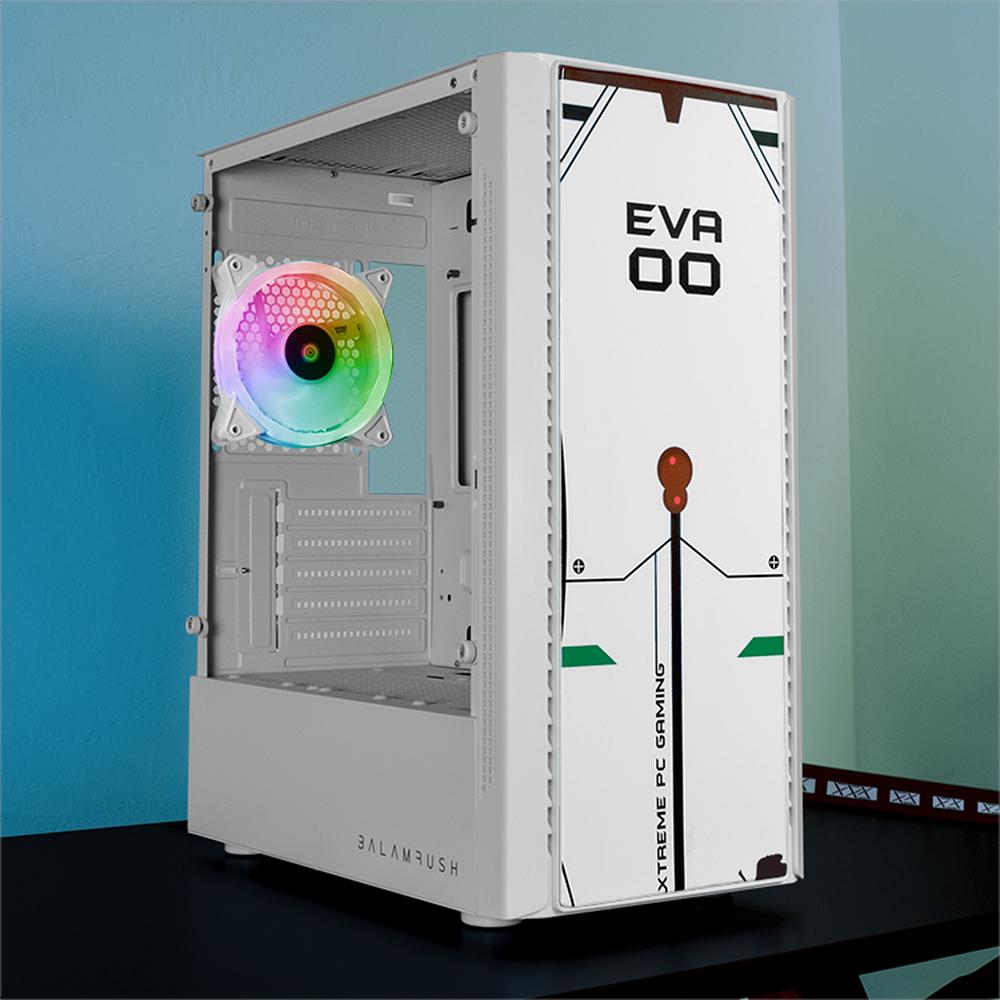 Foto 7 pulgar | Gabinete Gamer Xtreme Pc Gaming Evangelion 00 V2 Edition Micro Torre Micro Atx 3 Fan Cristal Templado Rgb Blanco