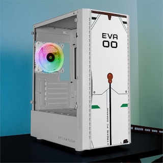 Foto 6 | Gabinete Gamer Xtreme Pc Gaming Evangelion 00 V2 Edition Micro Torre Micro Atx 3 Fan Cristal Templado Rgb Blanco