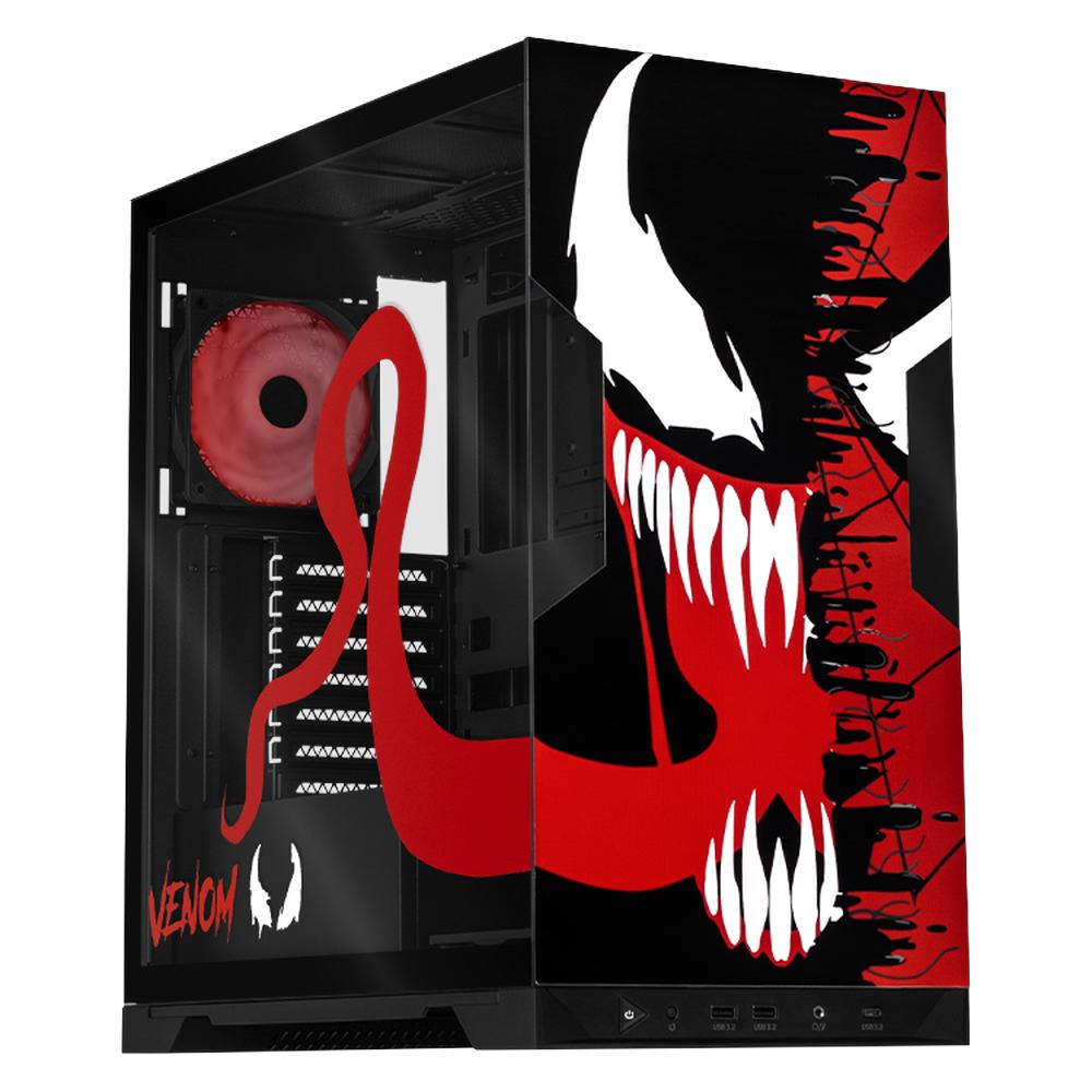 Foto 2 pulgar | Gabinete Gamer Xtreme Pc Gaming Venom V2 Edition Media Torre Atx 5 Fan Usb-c Cristal Templado Argb Negro