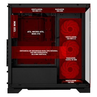 Foto 3 | Gabinete Gamer Xtreme Pc Gaming Venom V2 Edition Media Torre Atx 5 Fan Usb-c Cristal Templado Argb Negro