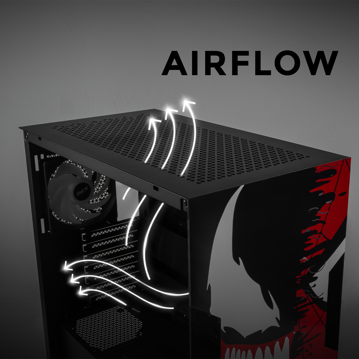 Foto 7 | Gabinete Gamer Xtreme Pc Gaming Venom V2 Edition Media Torre Atx 5 Fan Usb-c Cristal Templado Argb Negro
