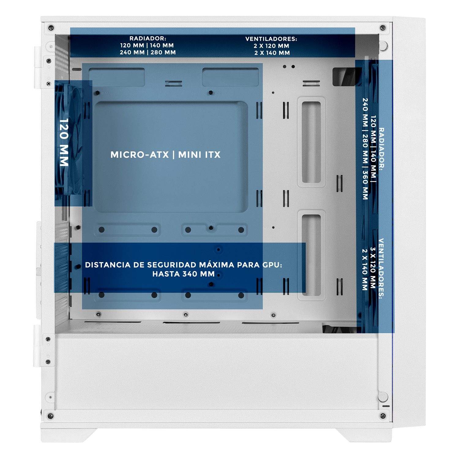 Foto 3 | Gabinete Gamer Xtreme Pc Gaming Sonic Hedgehog Micro Atx 4 Fan Usb-c Cristal Templado Frente Intercambiable Argb