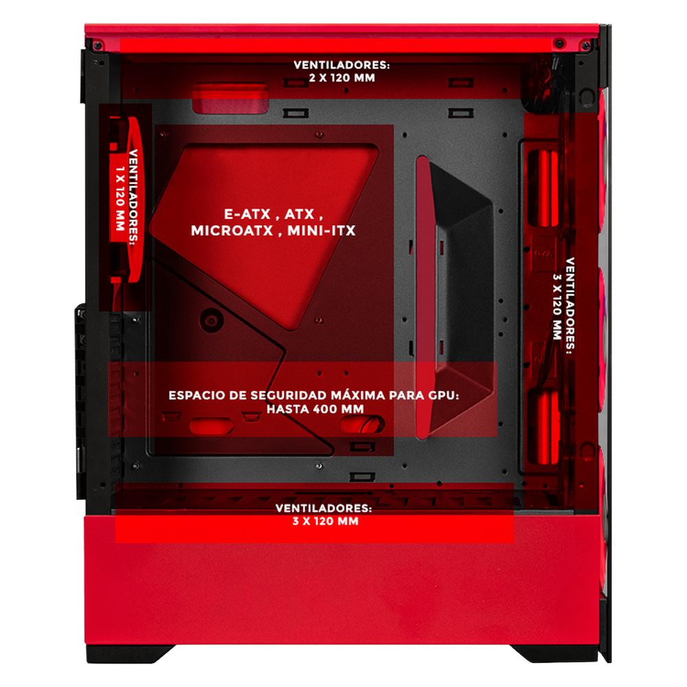 Foto 4 pulgar | Gabinete Gamer Xtreme Pc Gaming Ring Shadow Edition Torre Completa E-atx 4 Fan Cristal Templado Argb