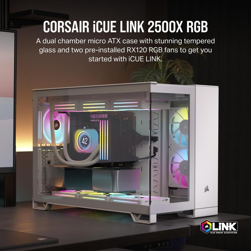 Foto 3 pulgar | Gabinete Corsair Icue Link 2500x Rgb Con Ventana Blanco