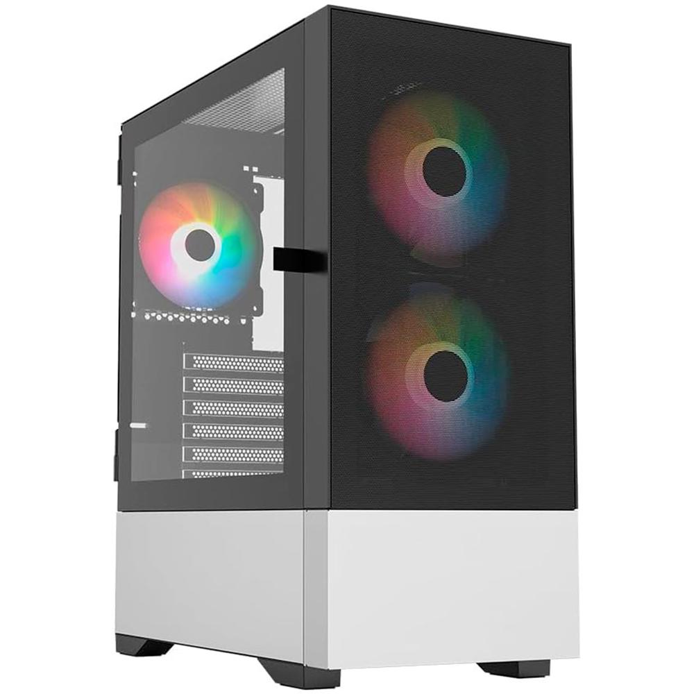 Foto 2 pulgar | Gabinete Gamer Balam Rush Nitrox Aircool 5500abw Atx Media Torre 3 Fan Argb Cristal Templado Frente Malla Usb-c