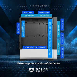 Foto 4 | Gabinete Gamer Balam Rush Nitrox Aircool 5500abw Atx Media Torre 3 Fan Argb Cristal Templado Frente Malla Usb-c
