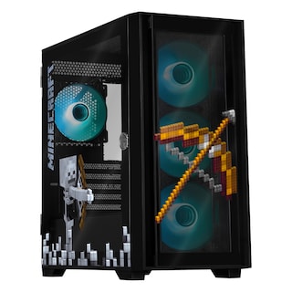 Foto 1 | Gabinete Gamer Xtreme Pc Gaming Minecraft Skeleton Micro Atx 4 Fan Usb-c Cristal Templado Frente Intercambiable Argb