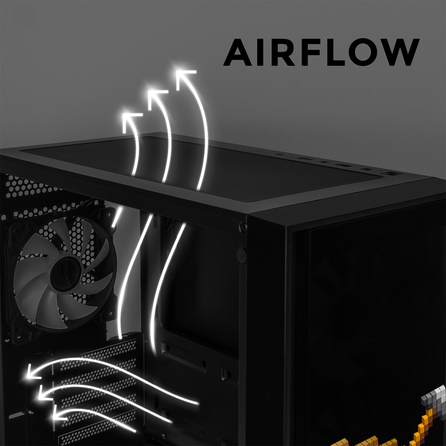 Foto 7 | Gabinete Gamer Xtreme Pc Gaming Minecraft Skeleton Micro Atx 4 Fan Usb-c Cristal Templado Frente Intercambiable Argb
