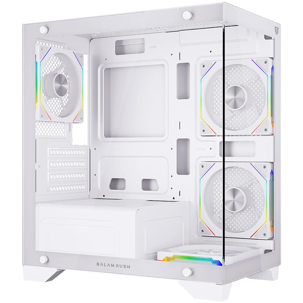 Foto 2 pulgar | Gabinete Gamer Balam Rush Tank Perform 3600 Micro Atx Mini Torre 4 Fan Cristal Templado Argb Blanco Br-941648