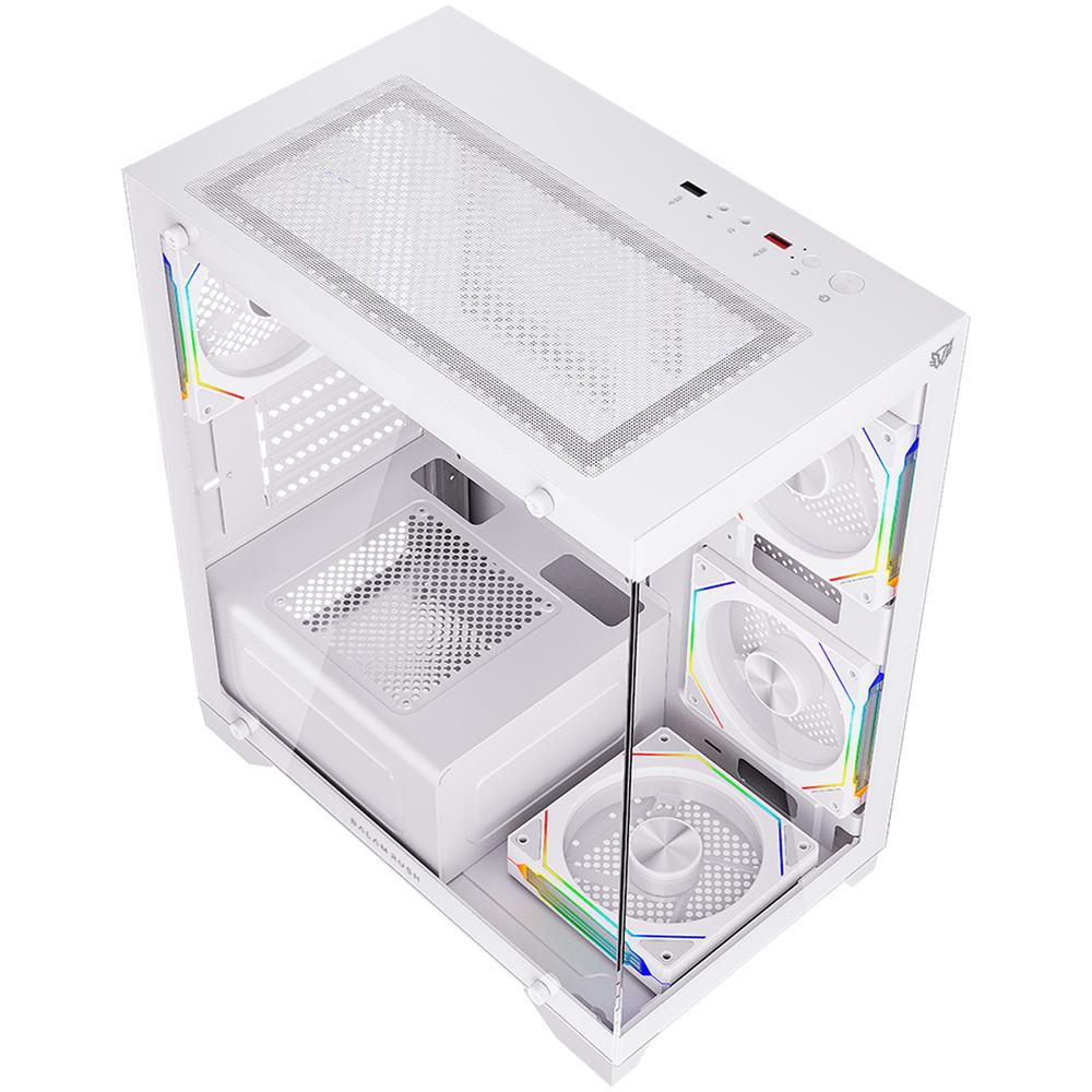 Foto 6 pulgar | Gabinete Gamer Balam Rush Tank Perform 3600 Micro Atx Mini Torre 4 Fan Cristal Templado Argb Blanco Br-941648