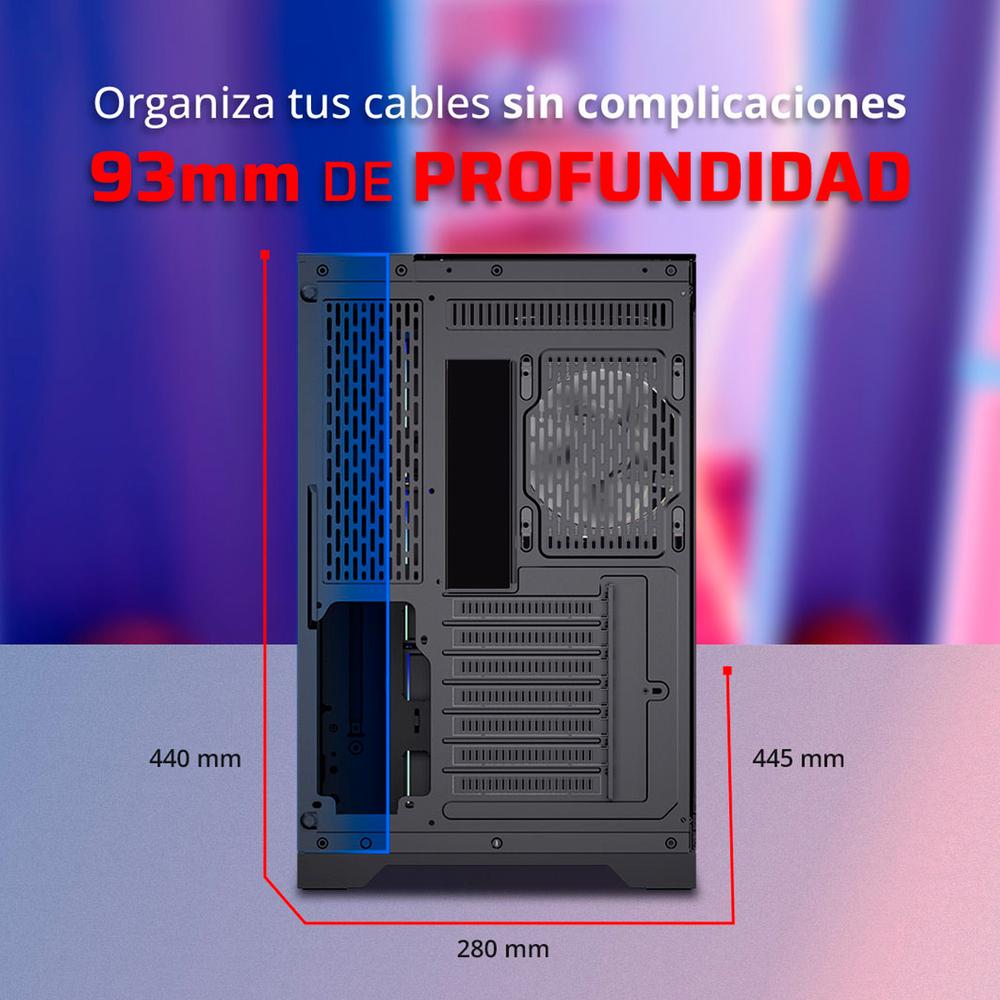 Foto 5 pulgar | Gabinete Gamer Balam Rush Tank Expert Curve 7400 Atx Media Torre 4 Fan Cristal Templado Usb-c Argb Negro Br-941594