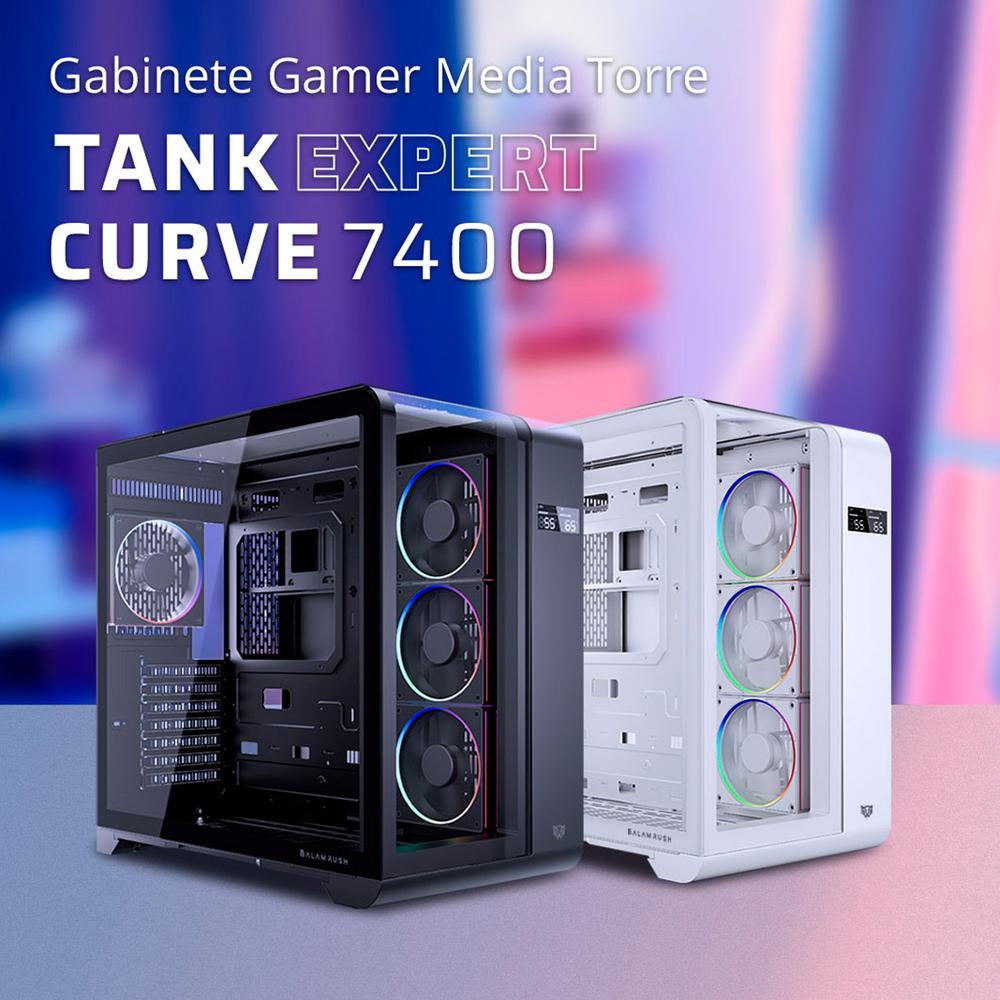 Foto 6 pulgar | Gabinete Gamer Balam Rush Tank Expert Curve 7400 Atx Media Torre 4 Fan Cristal Templado Usb-c Argb Negro Br-941594