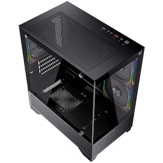 Foto 5 | Gabinete Gamer Balam Rush Tank Perform 3200 Micro Atx Mini Torre 3 Fan Cristal Templado ARGB Negro Br-941655