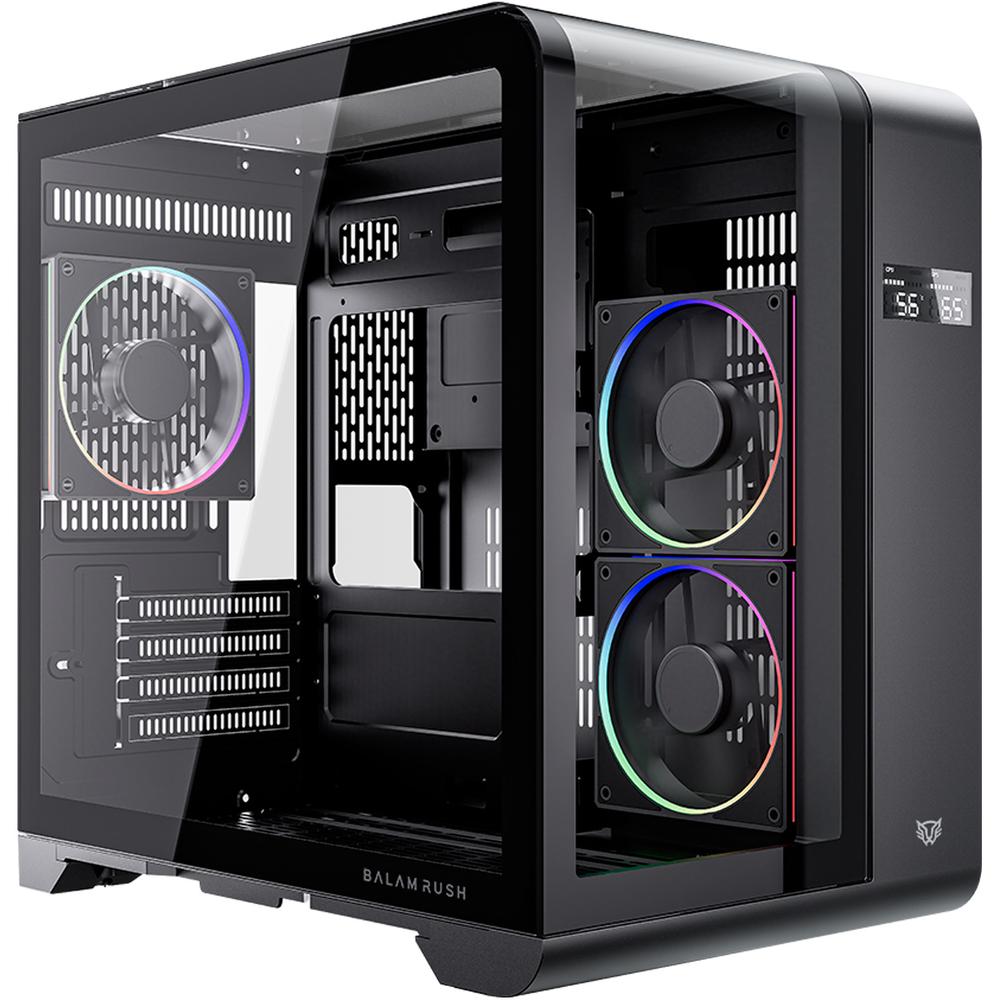 Foto 2 pulgar | Gabinete Gamer Balam Rush Tank Expert Curve 6400 Micro Atx Mini Torre 3 Fan Cristal Templado Usb-c Argb Negro Br-941617