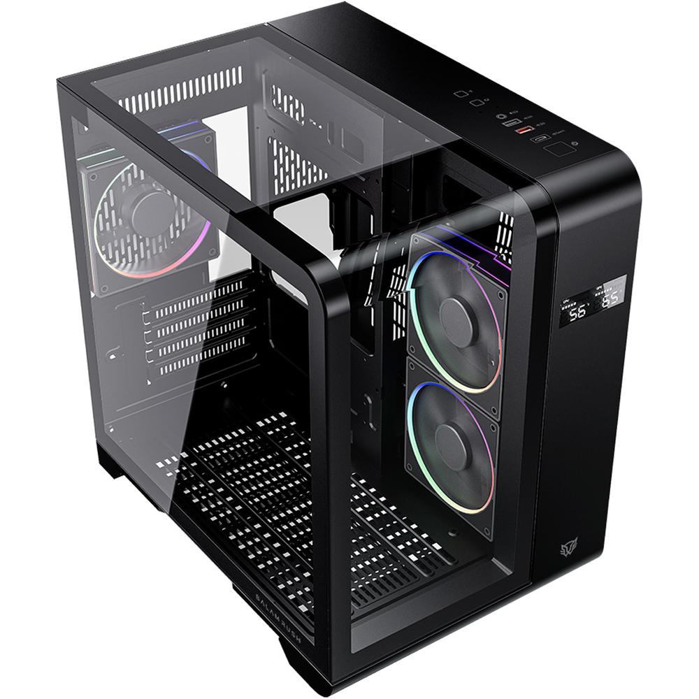 Foto 6 pulgar | Gabinete Gamer Balam Rush Tank Expert Curve 6400 Micro Atx Mini Torre 3 Fan Cristal Templado Usb-c Argb Negro Br-941617