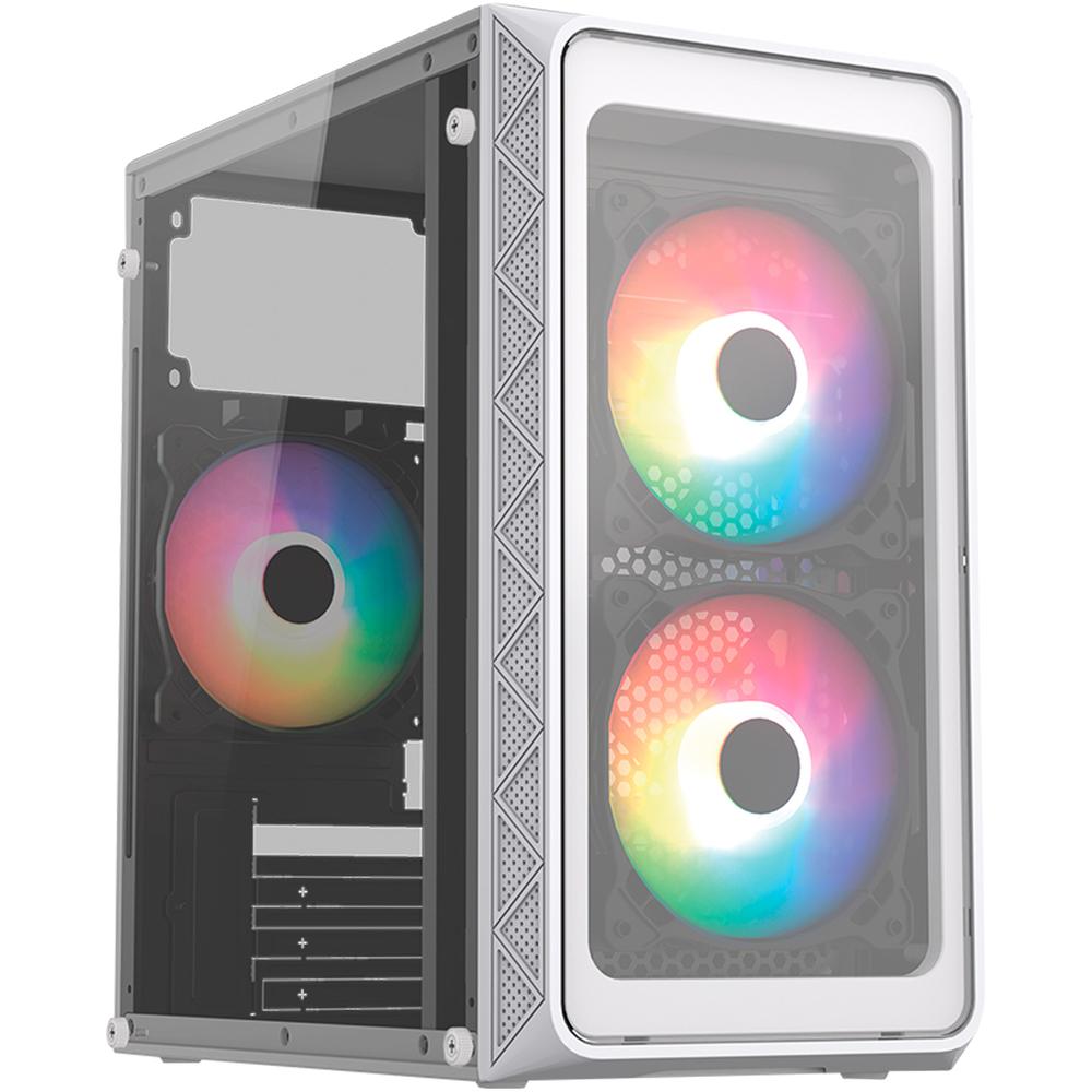Foto 2 pulgar | Gabinete Acteck Doom Pro Crystal Gi730 Micro Atx Mini Torre 3 Fan Fuente 600w Cristal Templado Blanco Ac-939232