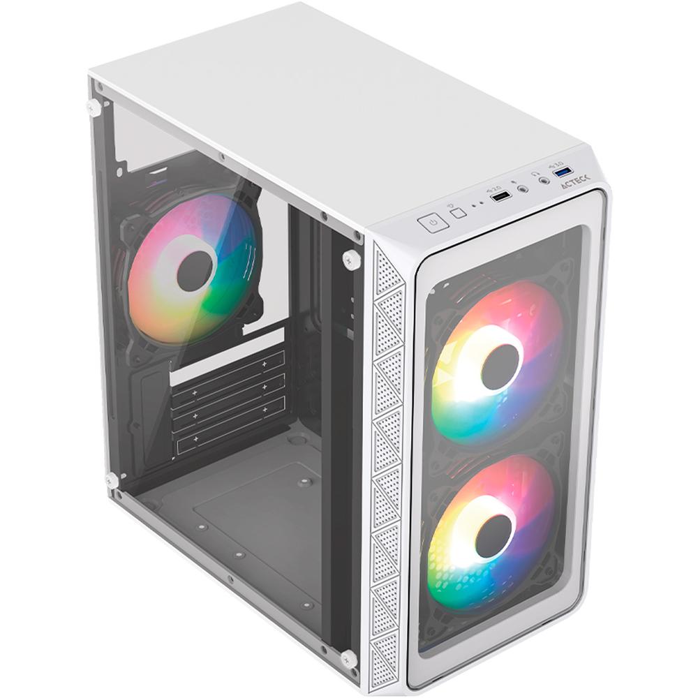 Foto 5 pulgar | Gabinete Acteck Doom Pro Crystal Gi730 Micro Atx Mini Torre 3 Fan Fuente 600w Cristal Templado Blanco Ac-939232