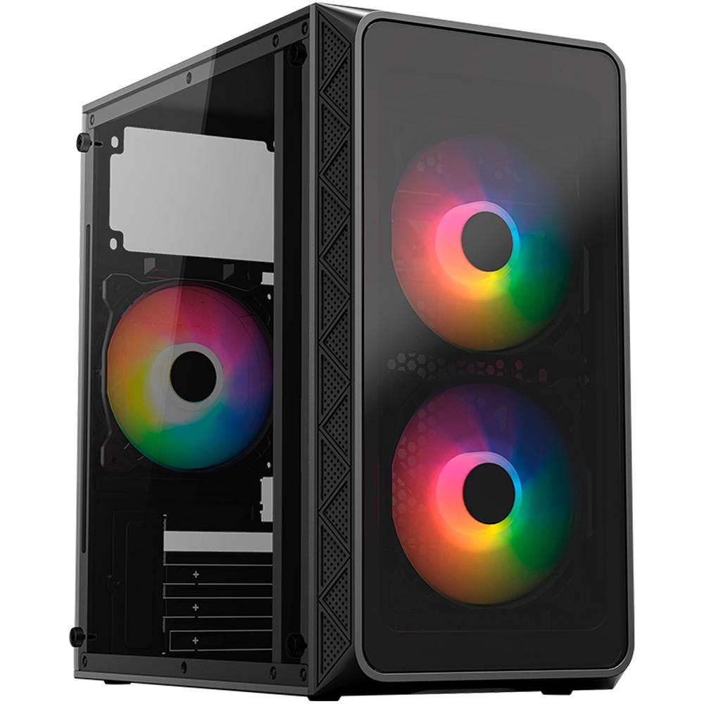 Foto 1 | Gabinete Acteck Doom Pro Crystal Gi730 Micro Atx Mini Torre 3 Fan Fuente 600w Cristal Templado Negro Ac-939225