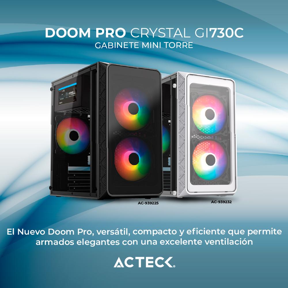 Foto 3 pulgar | Gabinete Acteck Doom Pro Crystal Gi730 Micro Atx Mini Torre 3 Fan Fuente 600w Cristal Templado Negro Ac-939225