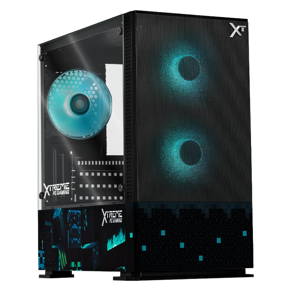 Foto 2 pulgar | Gabinete Gamer Xtreme Pc Gaming Minecraft Warden V2 Edition Micro Torre Micro Atx 3 Fan Argb Mesh Cristal Templado Negro
