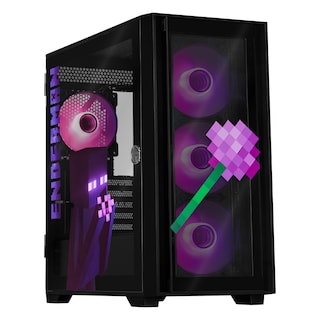Foto 1 | Gabinete Gamer Xtreme Pc Gaming Minecraft Enderman Edition Micro Atx 4 Fan Usb-c Cristal Templado Frente Intercambia