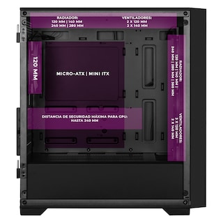 Foto 3 | Gabinete Gamer Xtreme Pc Gaming Minecraft Enderman Edition Micro Atx 4 Fan Usb-c Cristal Templado Frente Intercambia