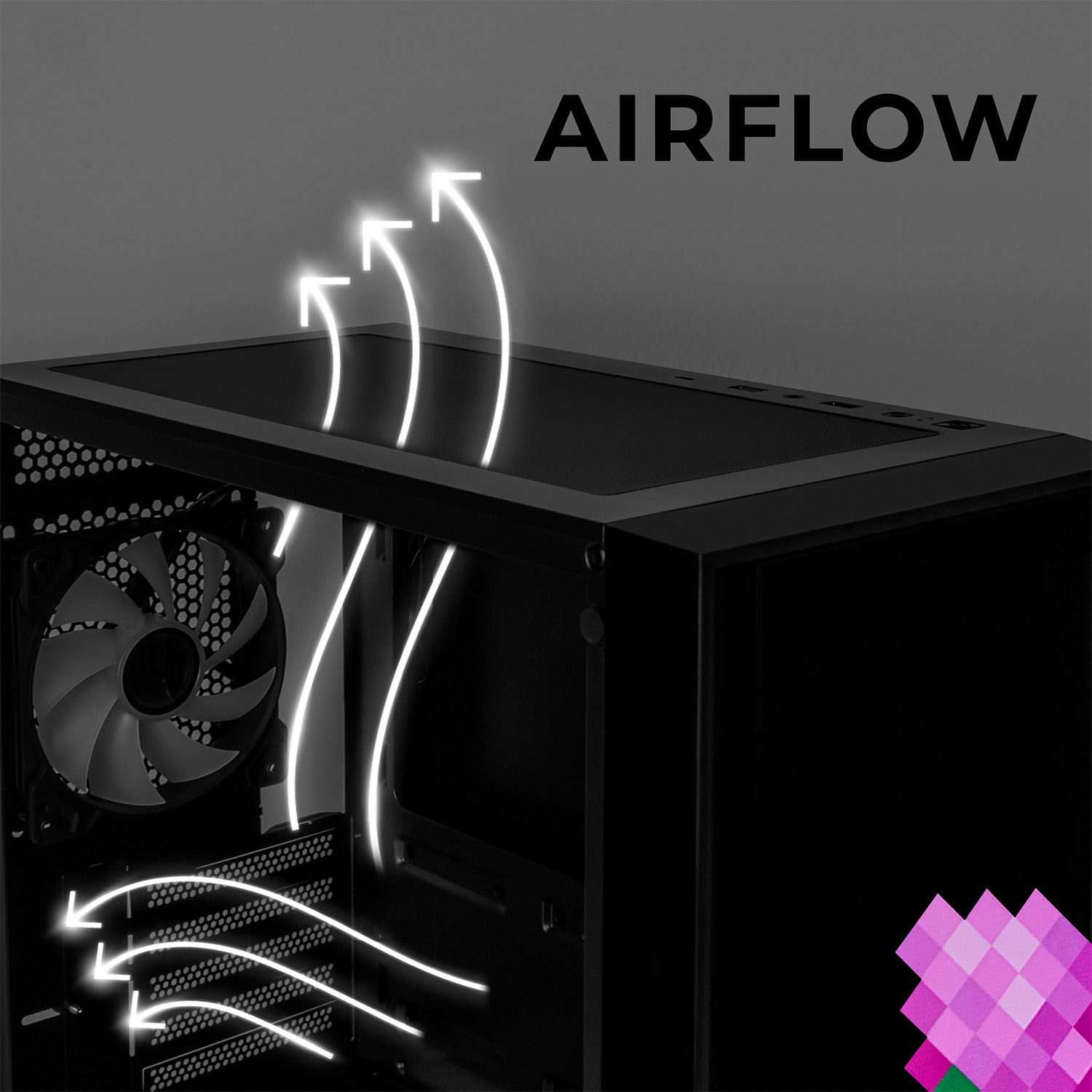Foto 7 | Gabinete Gamer Xtreme Pc Gaming Minecraft Enderman Edition Micro Atx 4 Fan Usb-c Cristal Templado Frente Intercambia